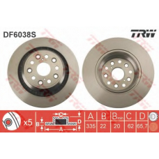 DF6038S TRW Тормозной диск