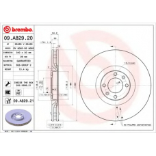 09.A829.20 BREMBO Тормозной диск