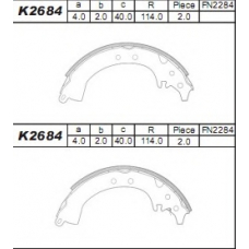 K2684 ASIMCO Комплект тормозных колодок