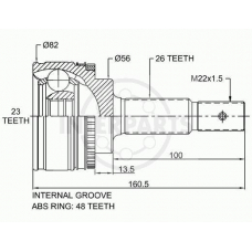 OJ-0242 InterParts Шарнирный комплект, приводной вал