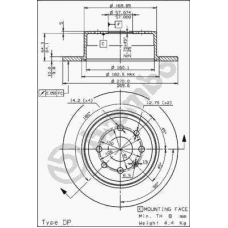 08.7014.10 BREMBO Тормозной диск