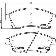 8DB 355 015-231 HELLA Комплект тормозных колодок, дисковый тормоз