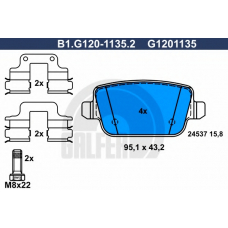 B1.G120-1135.2 GALFER Комплект тормозных колодок, дисковый тормоз