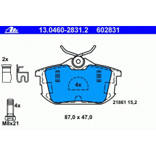 13.0460-2831.2 ATE Комплект тормозных колодок, дисковый тормоз