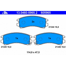 13.0460-5965.2 ATE Комплект тормозных колодок, дисковый тормоз