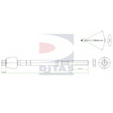 A2-5402 DITAS Осевой шарнир, рулевая тяга