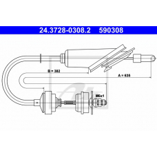 24.3728-0308.2 ATE Трос, управление сцеплением