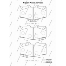 T360A54 NPS Комплект тормозных колодок, дисковый тормоз