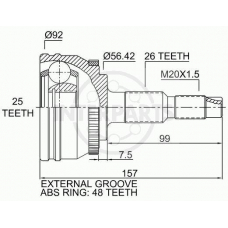 OJ-1781 InterParts Шарнирный комплект, приводной вал