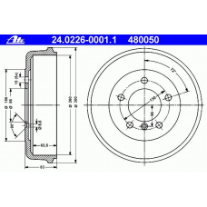 24.0226-0001.1 ATE Тормозной барабан