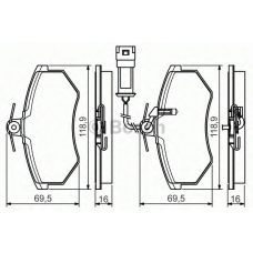 0 986 495 142 BOSCH Комплект тормозных колодок, дисковый тормоз