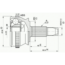 CVJ5155.10 OPEN PARTS Шарнирный комплект, приводной вал