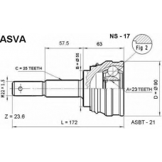 NS-17 ASVA Шарнирный комплект, приводной вал