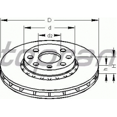 200 943 TOPRAN Тормозной диск