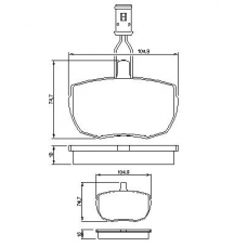 0 986 424 044 BOSCH Комплект тормозных колодок, дисковый тормоз