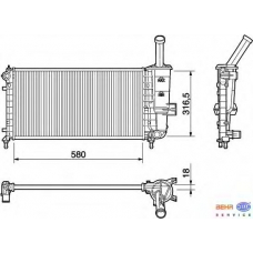 8MK 376 754-421 HELLA Радиатор, охлаждение двигателя