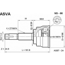 NS-66 ASVA Шарнирный комплект, приводной вал