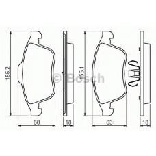 0 986 494 401 BOSCH Комплект тормозных колодок, дисковый тормоз