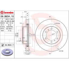 09B63411 BREMBO Диск тормозной toyota land cruiser prado (j150) 10- передний