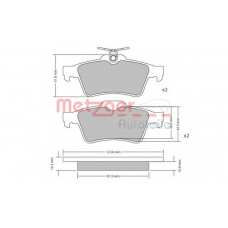 1170503 METZGER Комплект тормозных колодок, дисковый тормоз