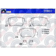 20897 GALFER Комплект тормозных колодок, дисковый тормоз