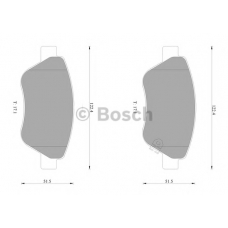 0 986 AB1 000 BOSCH Комплект тормозных колодок, дисковый тормоз