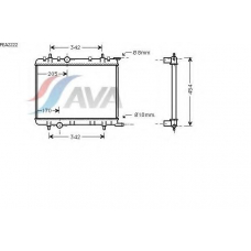 PEA2222 AVA Радиатор, охлаждение двигателя