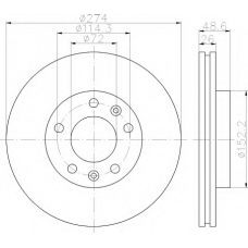 8DD 355 112-771 HELLA Тормозной диск