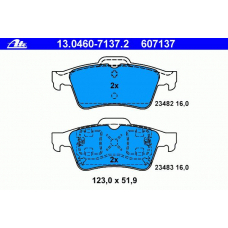 13.0460-7137.2 ATE Комплект тормозных колодок, дисковый тормоз