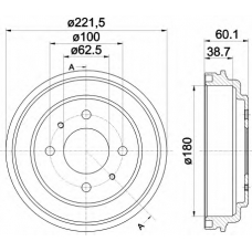 8DT 355 302-451 HELLA Тормозной барабан