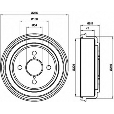 8DT 355 302-101 HELLA Тормозной барабан