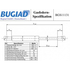 BGS11131 BUGIAD Газовая пружина, крышка багажник