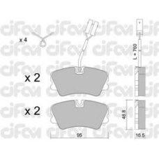 822-065-0 CIFAM Комплект тормозных колодок, дисковый тормоз