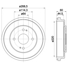 8DT 355 302-261 HELLA PAGID Тормозной барабан