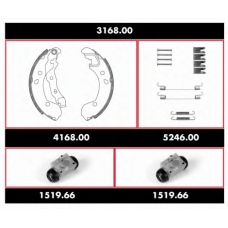 3168.00 ROADHOUSE Комплект тормозов, барабанный тормозной механизм
