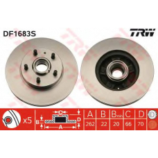 DF1683S TRW Тормозной диск