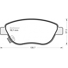 849 MGA Комплект тормозных колодок, дисковый тормоз