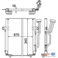 8FC 351 303-621 HELLA Конденсатор, кондиционер