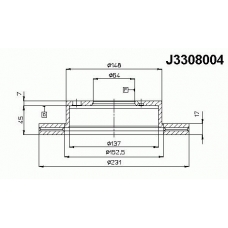 J3308004 NIPPARTS Тормозной диск