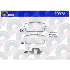20978 GALFER Комплект тормозных колодок, дисковый тормоз