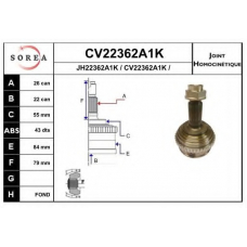 CV22362A1K EAI Шарнирный комплект, приводной вал