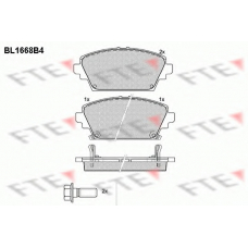 BL1668B4 FTE Комплект тормозных колодок, дисковый тормоз