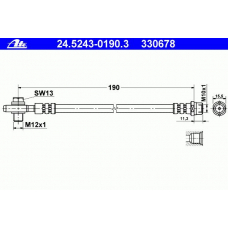 24.5243-0190.3 ATE Тормозной шланг