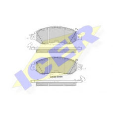 182234 ICER Комплект тормозных колодок, дисковый тормоз