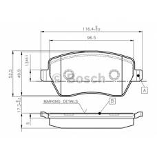 0 986 TB2 448 BOSCH Комплект тормозных колодок, дисковый тормоз