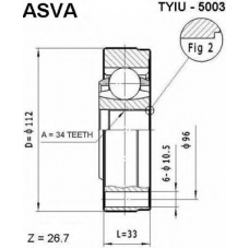 TYIU-5003 ASVA Шарнирный комплект, приводной вал