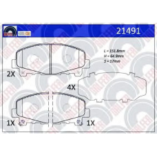 21491 GALFER Комплект тормозных колодок, дисковый тормоз
