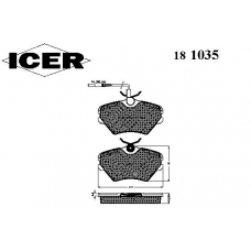 181035 ICER Комплект тормозных колодок, дисковый тормоз