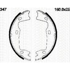 8100 24347 TRIDON Brake shoes hand brake