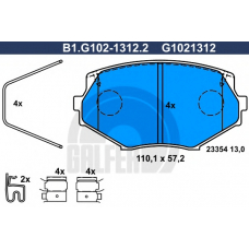 B1.G102-1312.2 GALFER Комплект тормозных колодок, дисковый тормоз